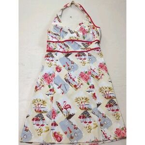 Ruby Rox Womens Florida Flamingo Halter Dress‎ Vintage Size 6 Pin-up